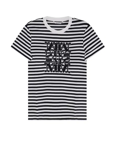Max Mara Mxmruta Cotton T-shirt With Front Embroidery In Black