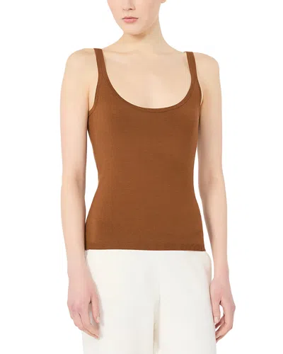 Max Mara Mxmsalvo Sleeveless Top In Brown
