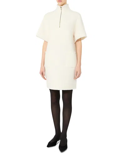 Max Mara Virgin Wool Jersey Sweatshirt Dress In Metallic