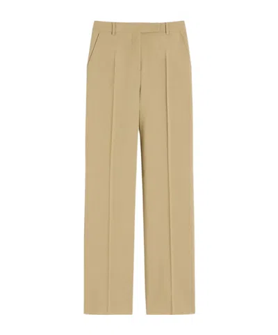 Max Mara Mxmscacco Pressed Crease Tailored Pants In Neutral