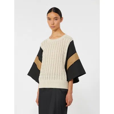 Max Mara Mxmscatola Sweater Beige In Multi