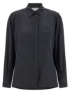 Max Mara Mxmsiamese Collared Shirt Long Sleeves Pocket In Black