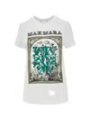 Max Mara Mxmspadino Printed T-shirt In White