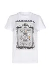 Max Mara Cotton T-shirt With Print In White