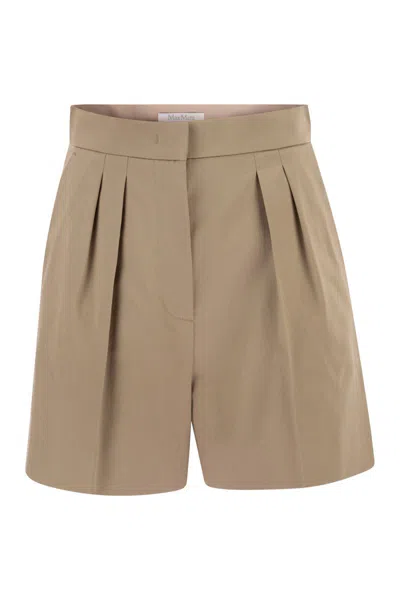 MAX MARA MAX MARA MXMTABACCO STRETCH COTTON SATIN SHORTS