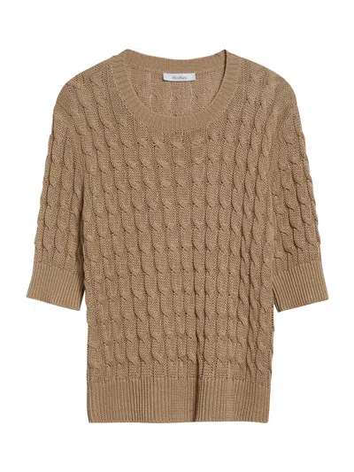 Max Mara Mxmtalamo Top Beige In Nude