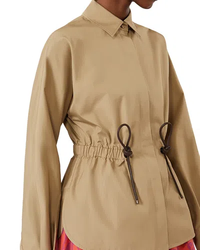 Max Mara Mxmtazzina Drawstring Shirt In Brown