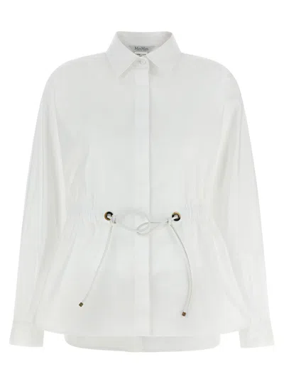 Max Mara White Cotton Poplin Mxmtazzina Shirt