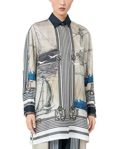 Max Mara Mxmteglia Printed Silk Shirt In Multi