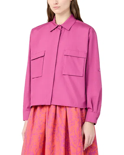 Max Mara Mxmtenue Cotton Poplin Shirt In Pink