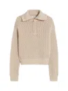 Max Mara Tequila Cropped Pullover Textured Knit Ribbed In Neutral