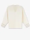 Max Mara Mxmundici Wool Blend Sweater In White