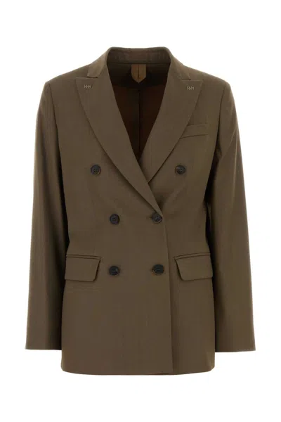 Max Mara Long-sleeved Suit Jacket In Green