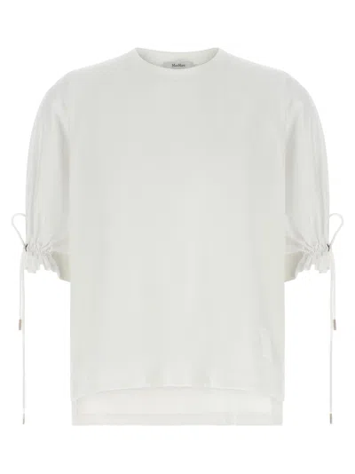 Max Mara Mxmvest Drawstring Raglan High Low Hem Top In White