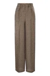 Max Mara Vischio Printed Silk Satin Wide-leg Pants In Brown