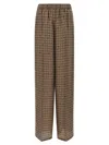 Max Mara Vischio Printed Silk Satin Wide-leg Pants In Brown