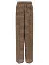 Max Mara Vischio Printed Silk Satin Wide-leg Pants In Brown