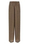Max Mara Vischio Printed Silk Satin Wide-leg Pants In Brown