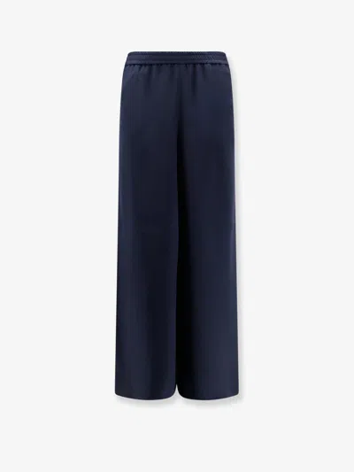 Max Mara Mxmvolonta Silk Trousers In Blue