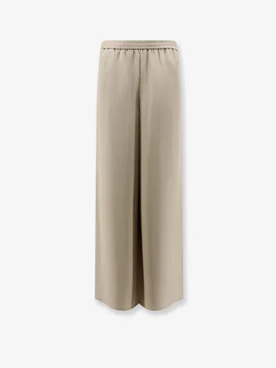 Max Mara Mxmvolonta Silk Trousers In Neutral