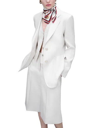 Max Mara Mxmvolonta Single Breasted Blazer In White