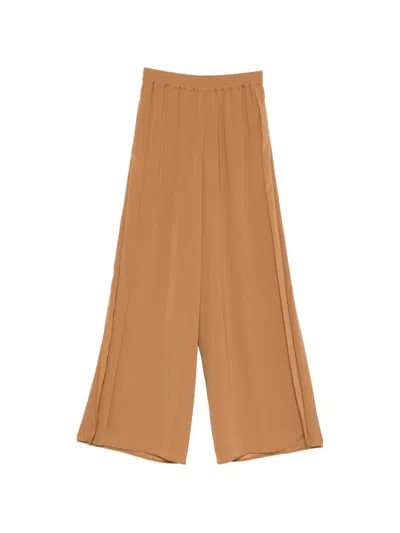 Max Mara Elastic Waist Casual Pants In Brown
