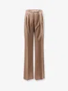 Max Mara Mxmzimino Virgin Wool Trousers In Brown
