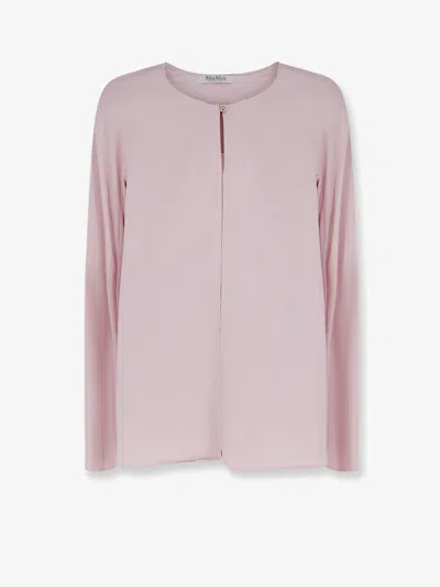 Max Mara Mxp Mitico Stretch Silk Shirt In Pink