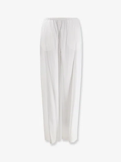Max Mara Mxpdestino Linen And Viscose Trousers In White