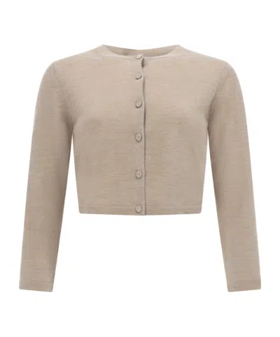 Max Mara Mxpfaretra Cropped Cardigan In Brown