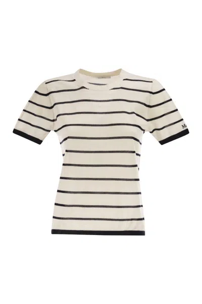 Max Mara "mxpfavetta" Stripes Silk Cashmere Sweater In Multi