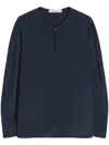 Max Mara Stretch-silk Blouse In Blue