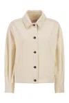 Max Mara Maxmara Mxpnettare Denim Effect Jersey Jacket In Neutral