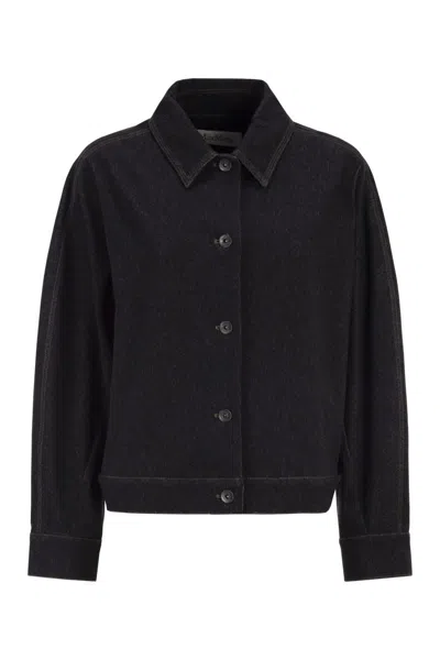 Max Mara "mxpnettare" Denim Jersey Jacket In Black