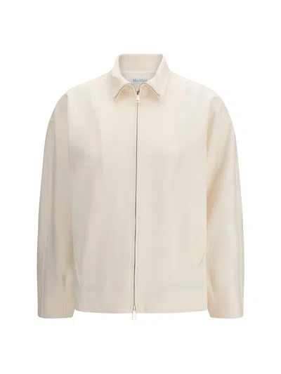 Max Mara Mxppala Jacket In Scuba Jersey In White
