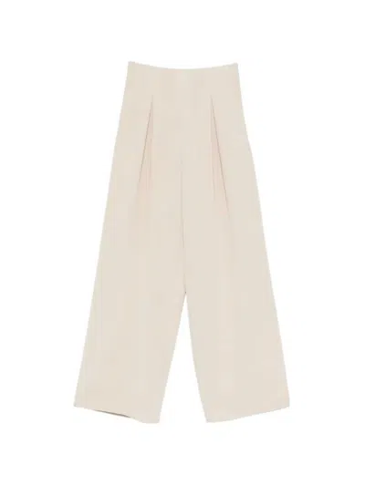 Max Mara Mxppalude Pleated Trousers In White