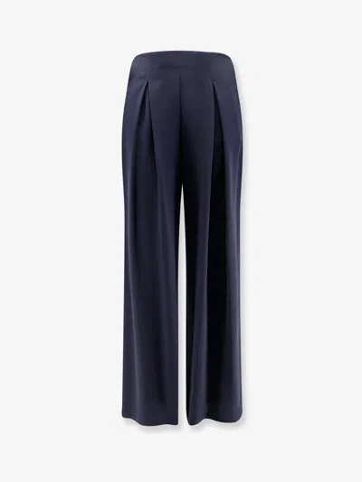 Max Mara Mxppalude Satin Trousers In Blue
