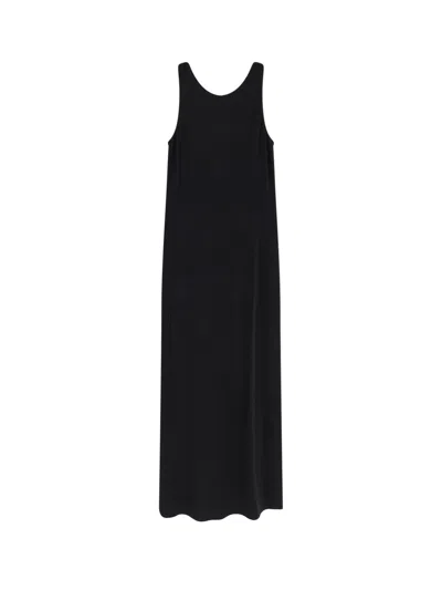 Max Mara Mxppania Stretch Viscose Long Dress In Black