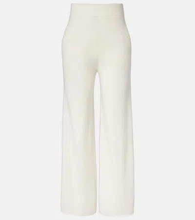 Max Mara Mxppiega Cashmere Wide-leg Pants In White