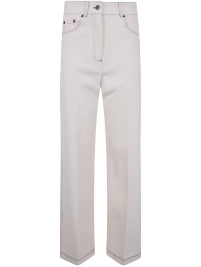 Max Mara "mxpribes" Denim Jersey Trousers In White