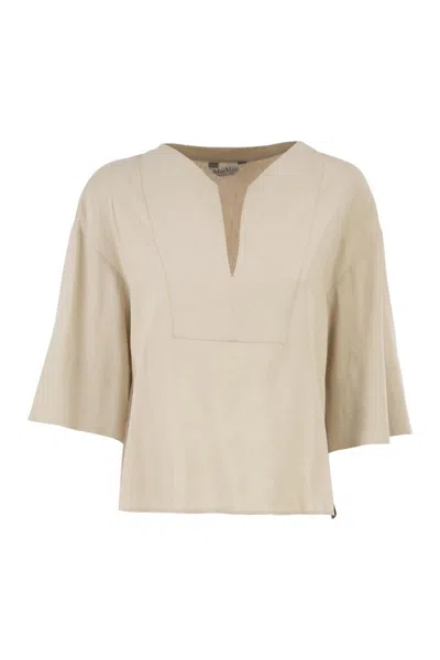 Max Mara Mxpsospiro Blouse In Neutral