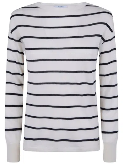 Max Mara "mxptabella" Stripes Silk Cashmere Sweater In Multi