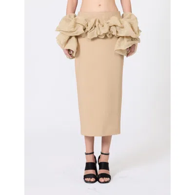 Max Mara Mxsbaccano Jersey Skirt Camel In Nude