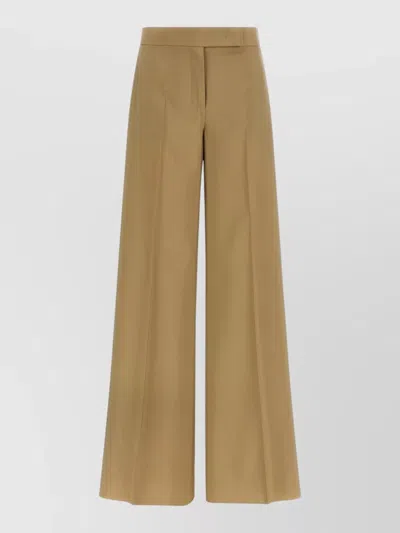 Max Mara Mxsbronte Wide Leg Trousers Belt Loops In Nude