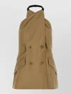Max Mara Maxmara Mxsnuraghe Sleeveless Jacket In Wool And Silk Poplin