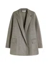 Max Mara Oversized Coat In Jersey Mesh In Gray
