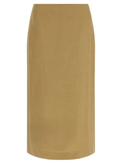 Max Mara Mxsveranda Skirts Beige In Brown