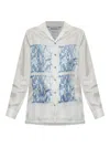 Max Mara Casual Collared Neck Graphic Print Top In White