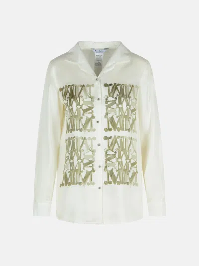 Max Mara 'nabil' White Silk Shirt