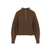 Max Mara Half-zip Wool And Cashmere Sweater In Brown